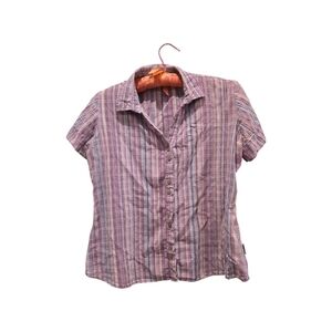 Woolrich Purple Plaid Button-Up Short Sleeve Shirt